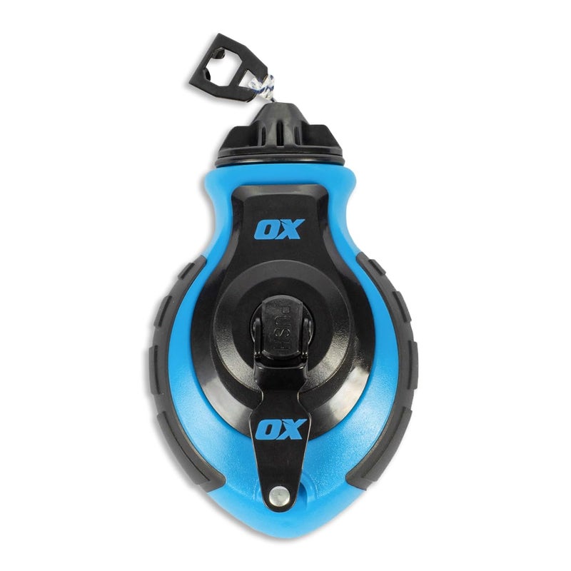 OX Tools OX-P027731 Chalk Line - 100' Thick Line, Curved Hook, 6:1 Gear Ratio, Metal Handle, Easy Top Load, Ergonomic Shape & Rubber Grips - Ideal for Deck Builders, Framers, Roofers - Image 1